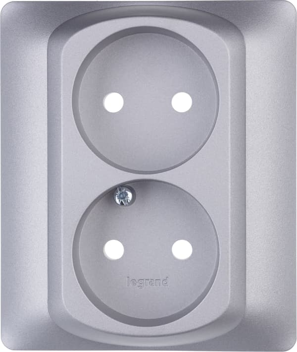 Legrand Sistena Life kaksoispistorasian peitelevy hopea - 771332