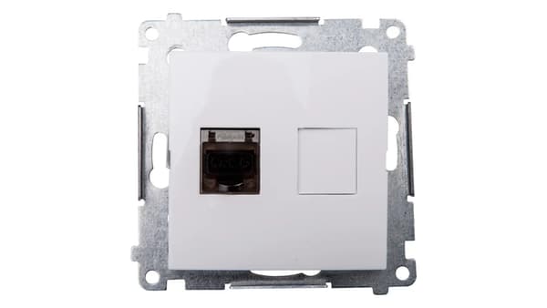 Kontakt-Simon Enkelt computerstik SIMON54 RJ45 kat.6 skærmet hvid - D61E.01/11