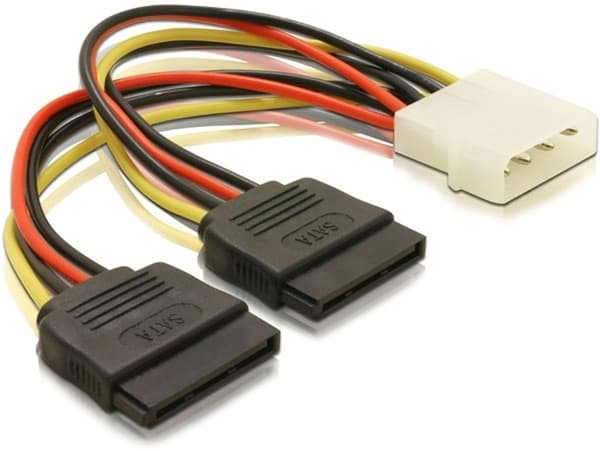 Delock Molex - 2x SATA 0.1m