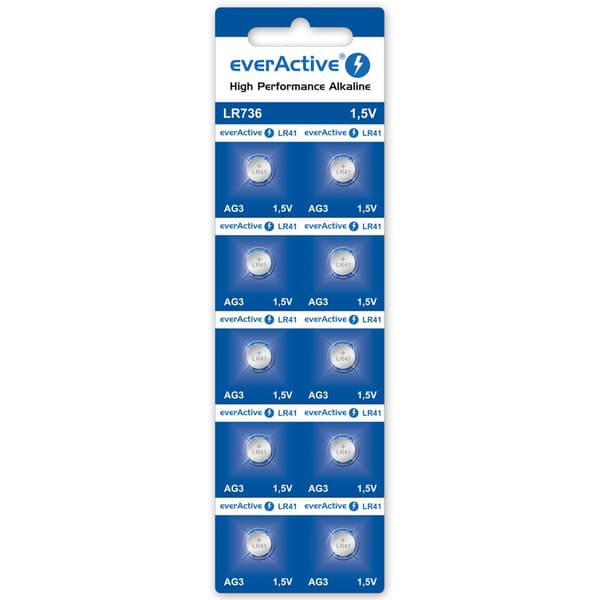 EverActive G3 alkaliparistot LR736 LR41 10 kpl