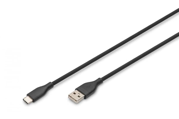 Digitus Silikoni USB-C patch-kaapeli, 0,5 m, musta