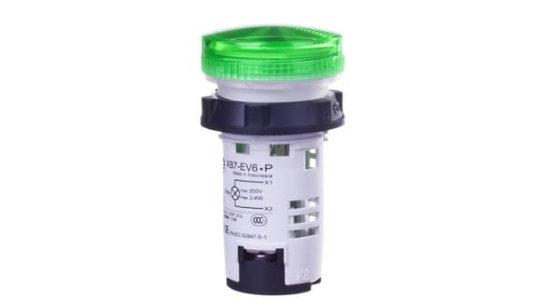 Signallampe 22mm grøn 230V AC/DC XB7EV63P (uden pære)