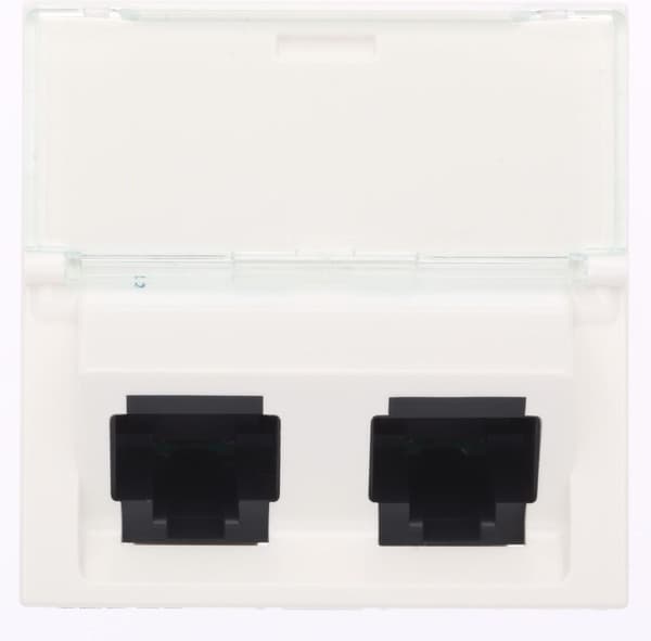 Legrand MOSAIC Computerstik dobbelt RJ45 kat.5e UTP hvid (076502)
