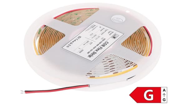 LED-STRIP LED-COB-12V/8W-WW/5M - 3000K MW Lighting
