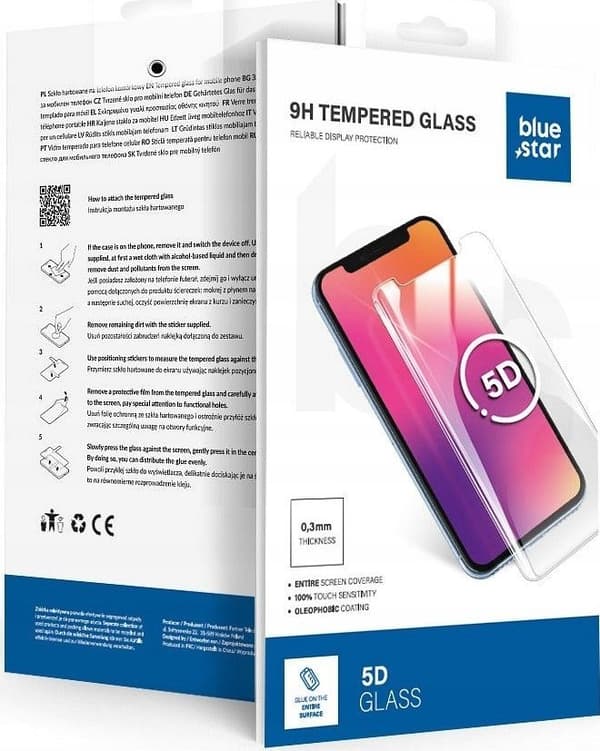 Blue Star 5D karkaistu lasi - Honor 200 - musta