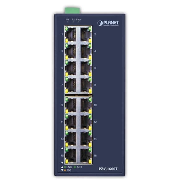 Planet IP30 industriel 16-ports 10/100TX Ethernet-switch