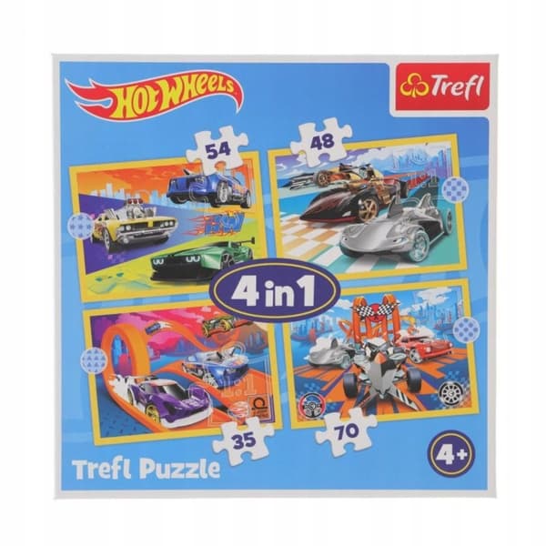 Puslespil 4i1 Køretøjer Hot Wheels TREFL