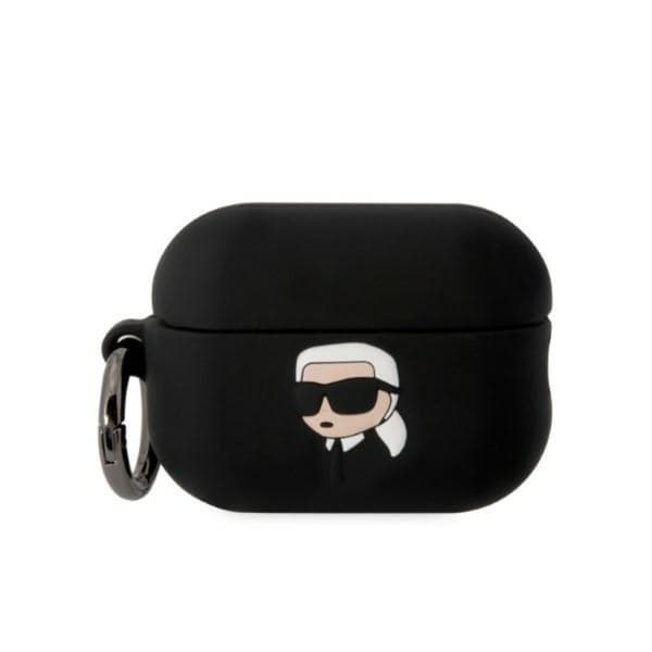 Originalt KARL LAGERFELD KLAP2RUNIKK etui til Apple Airpods Pro 2 (3D Sil NFT Karl / sort)
