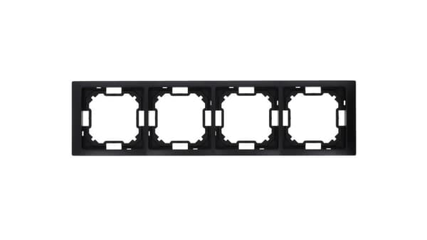 SIMON BASIC NEOS firedobbelt ramme mat sort BMRC4/49