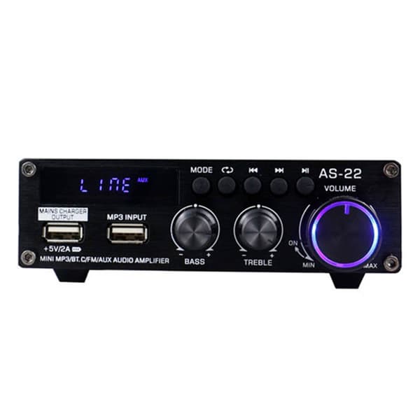 Blitzwolf AS-22 ljudförstärkare, 45W, Bluetooth 5.0, USB + fjärrkontroll (svart)