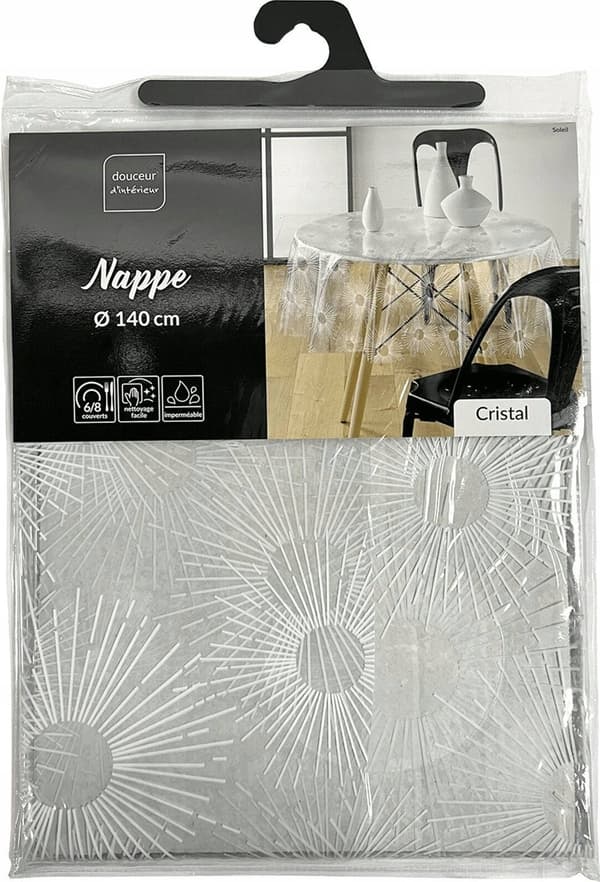 Douceur d`Interieur Transparent PVC-duk SOLEIL, Ø 140 cm