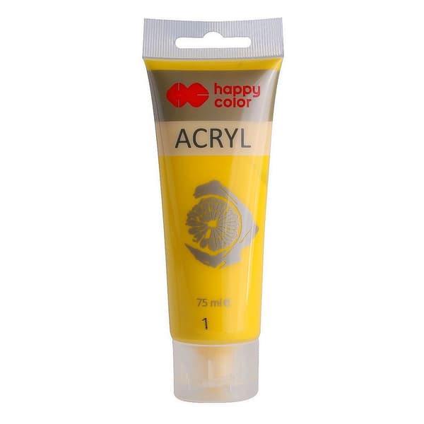 Akrylmaling 75ml gul HAPPY COLOR