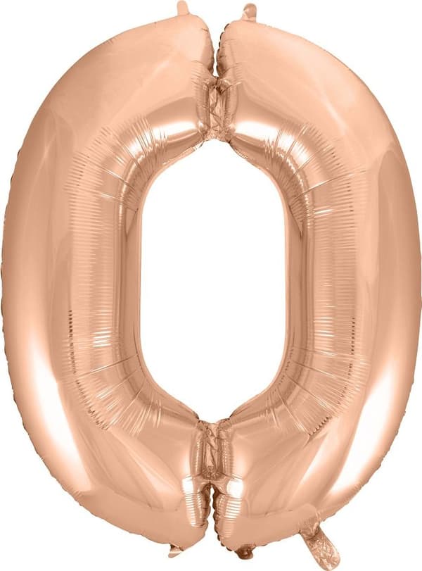 GoDan Folieballon “0\" rosaguld 92cm
