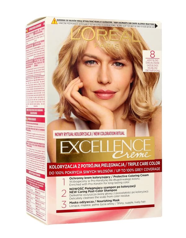 Loreal Excellence Creme Hårfärg 8 Ljusblond 1st