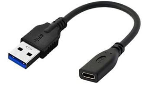 MicroConnect USB A - USB-C 0,2m USB 3.2 Gen 1 M-F Adapter, Svart