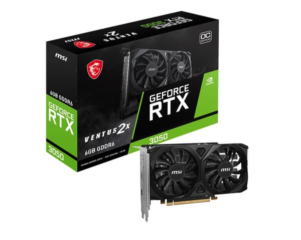MSI GeForce RTX 3050 VENTUS 2X E 6G OC - grafikkort - GF RTX 3050 - 6 GB