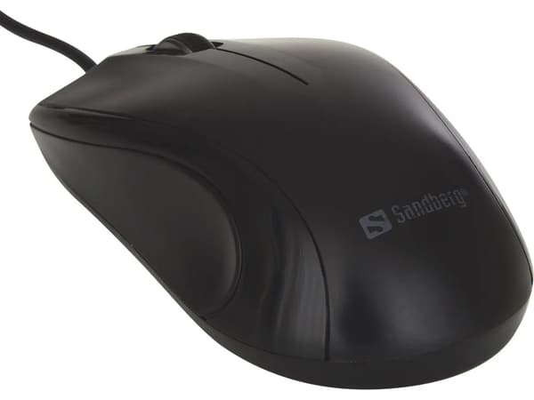 Sandberg USB-mus USB-mus, Högerhänt, Optisk, USB Typ-A, 1200 DPI, Svart