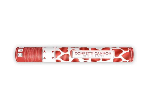 Party Deco Konfetti Skydetube, Røde Hjerter, 40 cm Universal