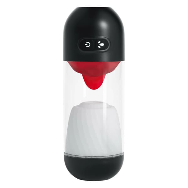 Crushious Slurpy 2-i-1 Intimmaskine med Roterende og Slikkende System, Transparent