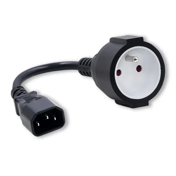Sovitinjohto Qoltec IEC 320 C14/RANSKALAINEN | 0,15m