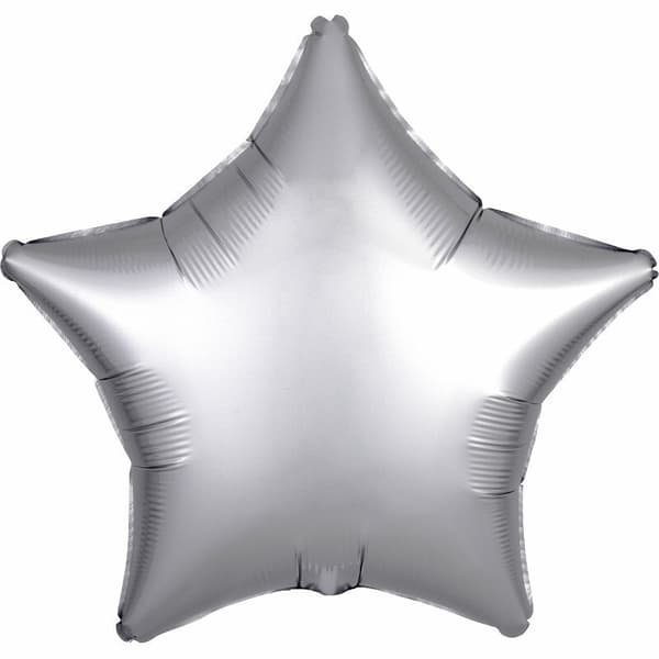 Lustre Sølv Stjerne Folieballon 48cm Bulk 9914127-92