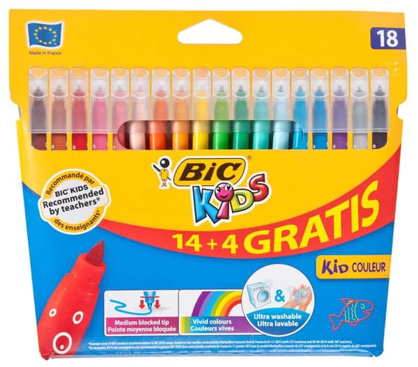 Kid Couleur 14+4 farver BIC tuschpenne