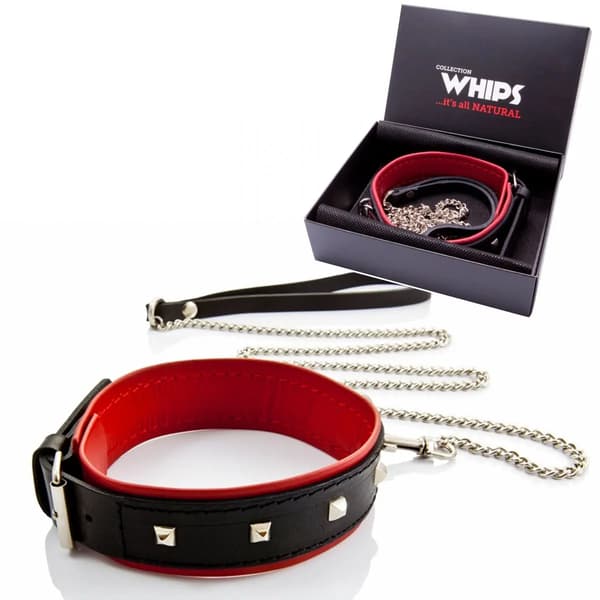 BDSM Läderhalsband för damer Läderhuv