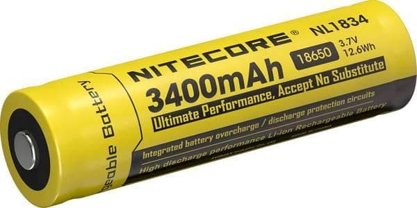 Nitecore-akku 18650 3400 mAh ladattava