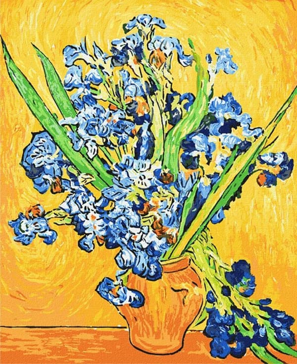 Maalaa numeroilla - Maljakko iiriksillä 40x50