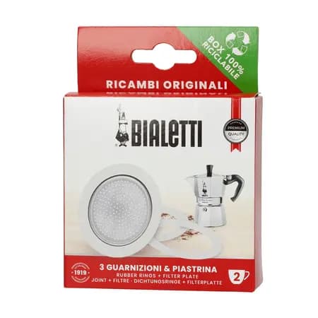 Bialetti - Packning (3 st) + Aluminium kaffefilter Bialetti 2tz