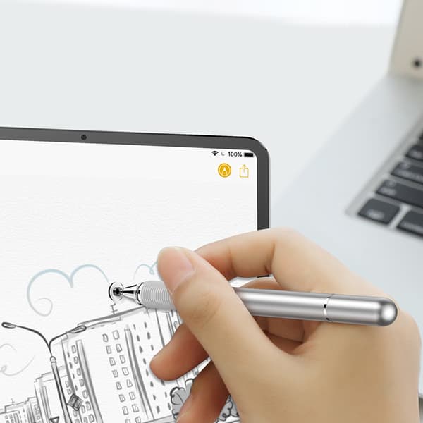 Baseus Tablet Tool Pen Golden Cudgel Kapacitiv Stylus Pen Sølv (ACPCL-0S)