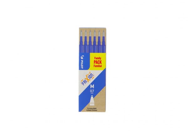 Pilot Frixion kulspetspenna patronset 6 st, blå 0,35 mm (BLS-FR7-L--S6-E)