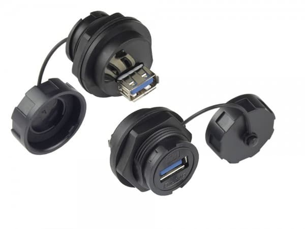 AV-sovitin Alcasa Alcasa IC04-U304 USB A -liitin musta
