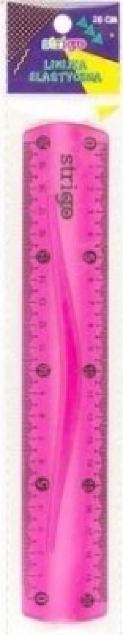 Flexibel linjal 20 cm rosa STRIGO