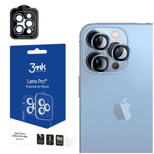 Apple iPhone 13 Pro/13 Pro Max – 3mk Linsebeskyttelse Pro Sierra Blue