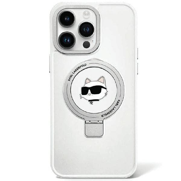 KARL LAGERFELD KLHMP15MHMRSCHH IPHONE 15 PLUS / 14 PLUS 6.7 \"VIT HARDCASE RING STAND CHUPETTE HEAD MAGSAFE