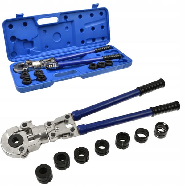 Hydraulisk pressmaskin för pressning av PEX-AL-PEX-kopplingar + 8 pressbackar (4)