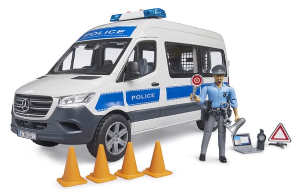 Bruder poliisisprinteri poliisi-hahmolla ja valomoduulilla (02683)