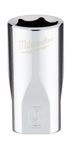 MILWAUKEE TOPNØGLE 1/4\" KORT 9 mm