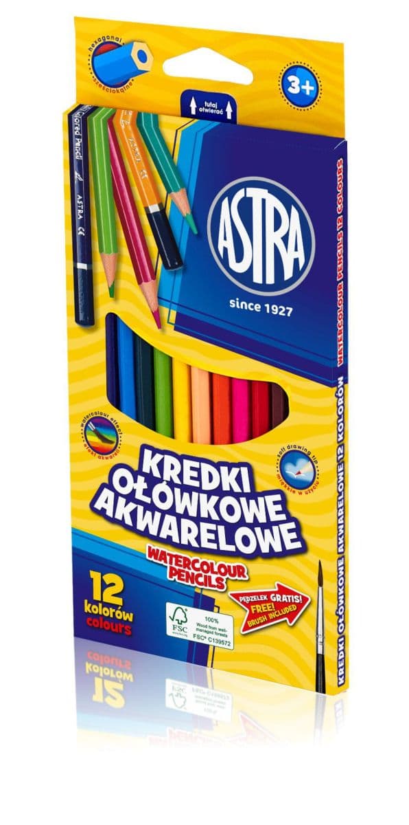 Vesivärikynät 12 väriä ASTRA