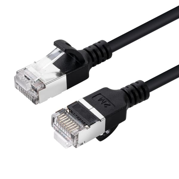 MicroConnect CAT6A U-FTP Slim, LSZH, 1m netværkskabel, sort