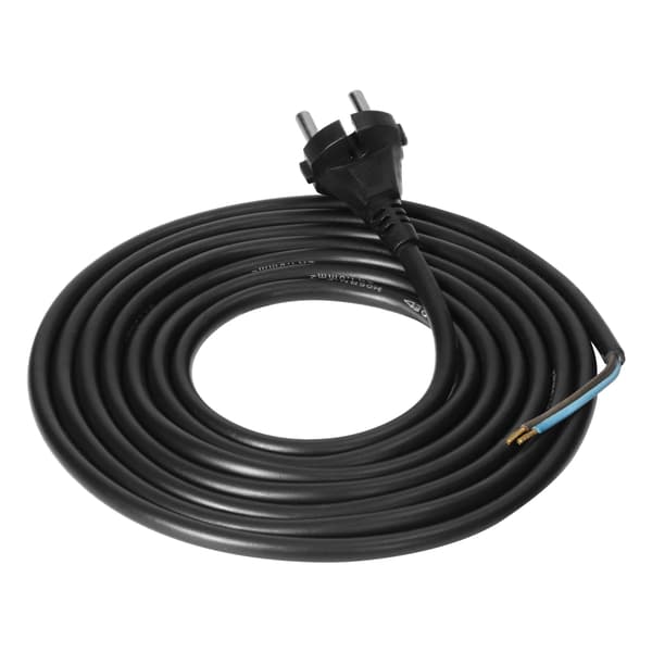 Tilslutningskabel, gummistik, 2x1,5mm2, 3m