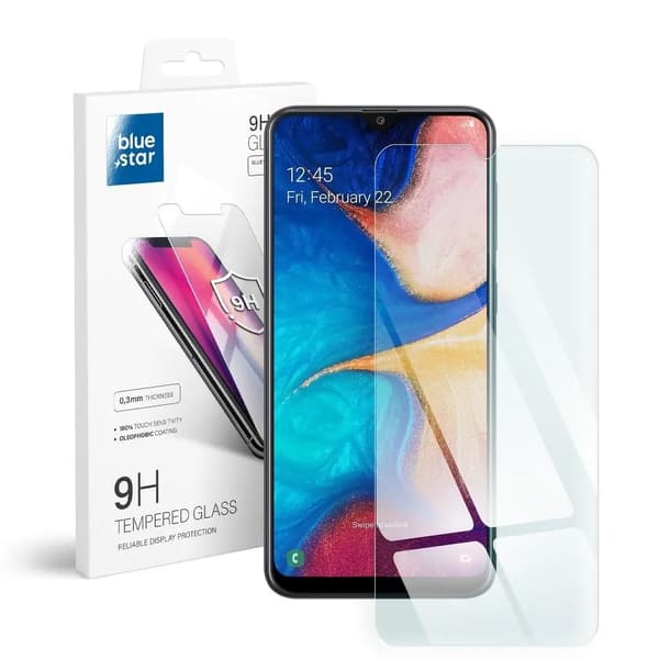 Blue Star härdat glas - för Samsung Galaxy A20
