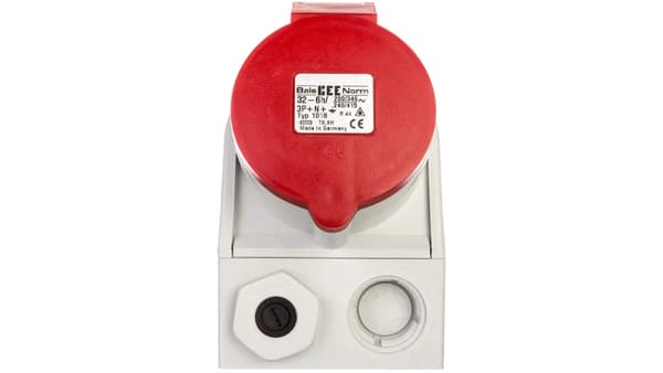 Teräspistorasia Combi 32A 5P 400V + 2P+Z 230V IP44 1018