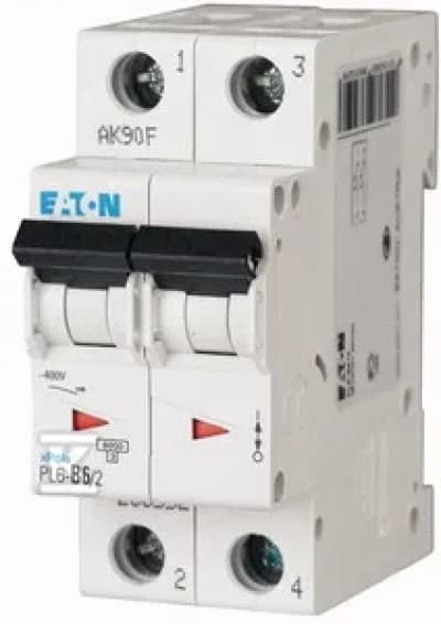 Eaton Strømafbryder 2P B 6A 6kA AC PL6-B6/2 286552