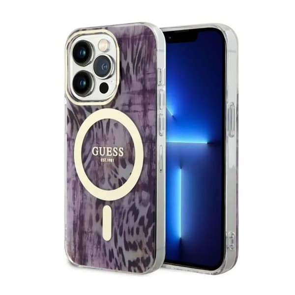 Guess GUHMP14XHLEOPWP iPhone 14 Pro Max 6.7\" pink/pink Hardcase Leopard MagSafe