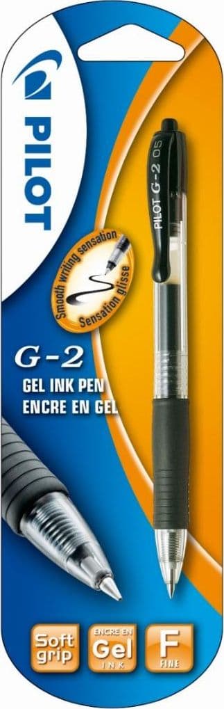 Lång gelbeskrivning G2 svart 0.5 PILOT