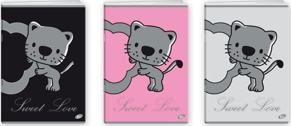 Notesbog A5/32K gitter SWEET LOVE MIX (20 stk.)