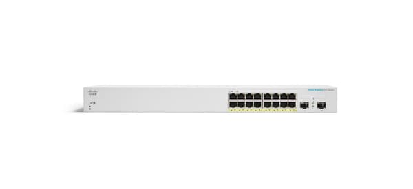Switch Cisco CBS220-16T-2G (16xGBE, 2xSFP, fläktlös) - EXTERIÖR