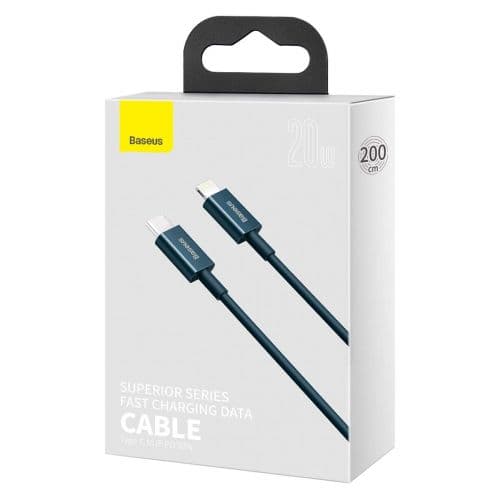 Kabel USB-C till Lightning Baseus Superior Series, 20W, PD, 2m (blå)